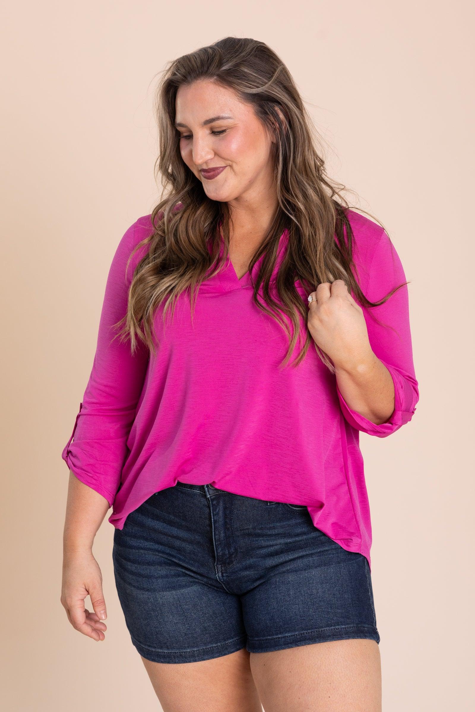 Lizzy Notch Neck Wrinkle Free Top Product Image