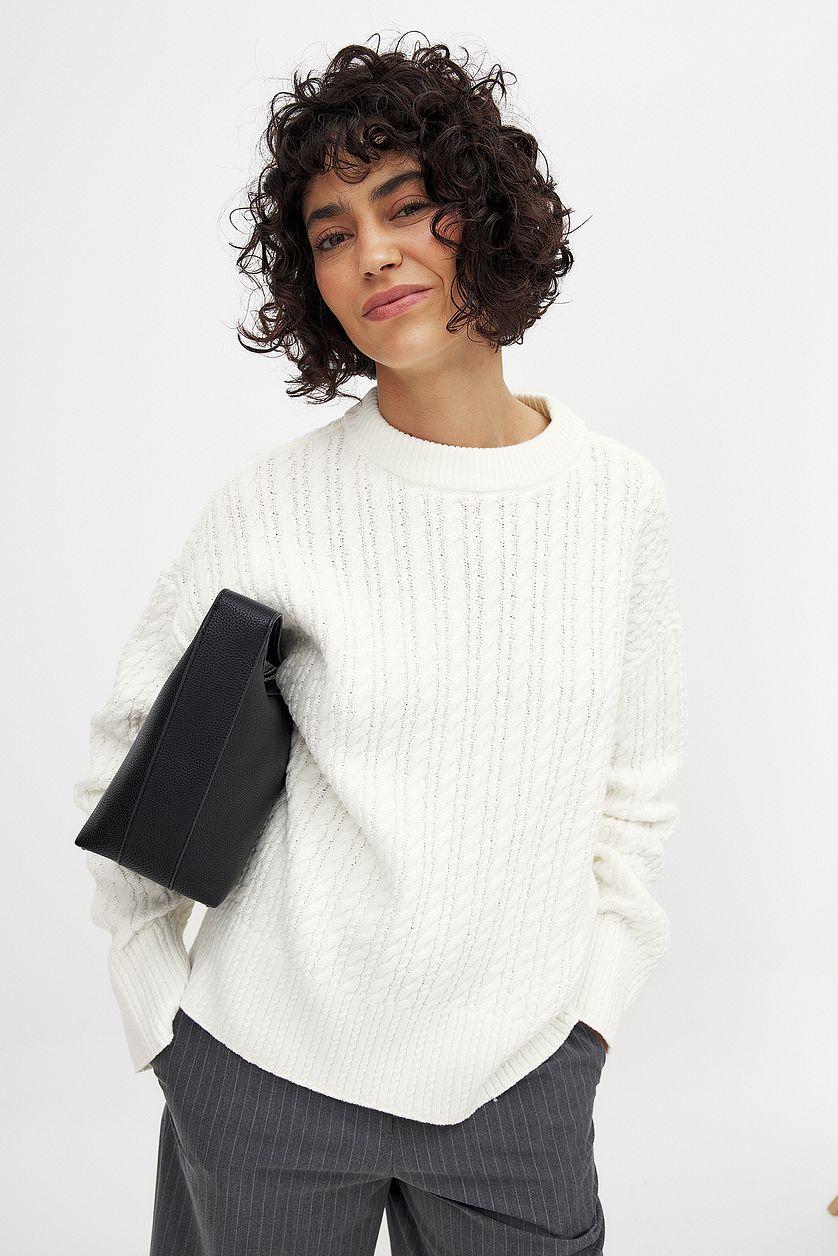 Oversized Cable Knit Sweater Product Image
