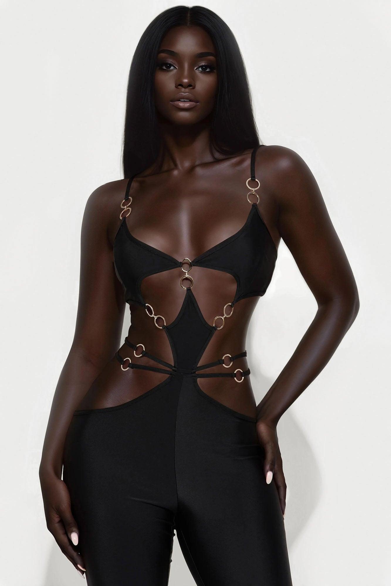 On The Verge Cut Out Jumpsuit - Black Product Image