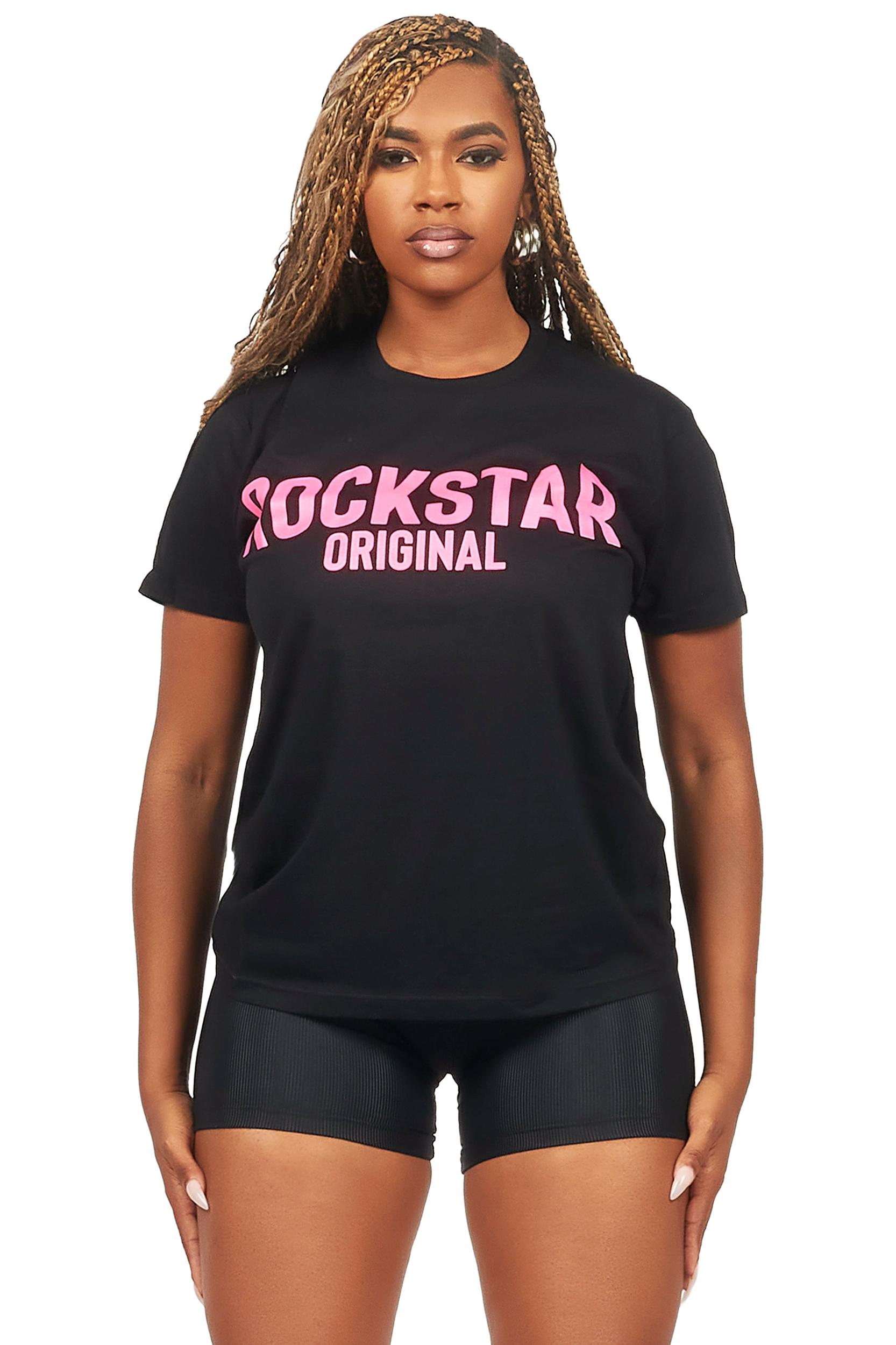 Fana Black/Pink Oversized T-Shirt Female Product Image