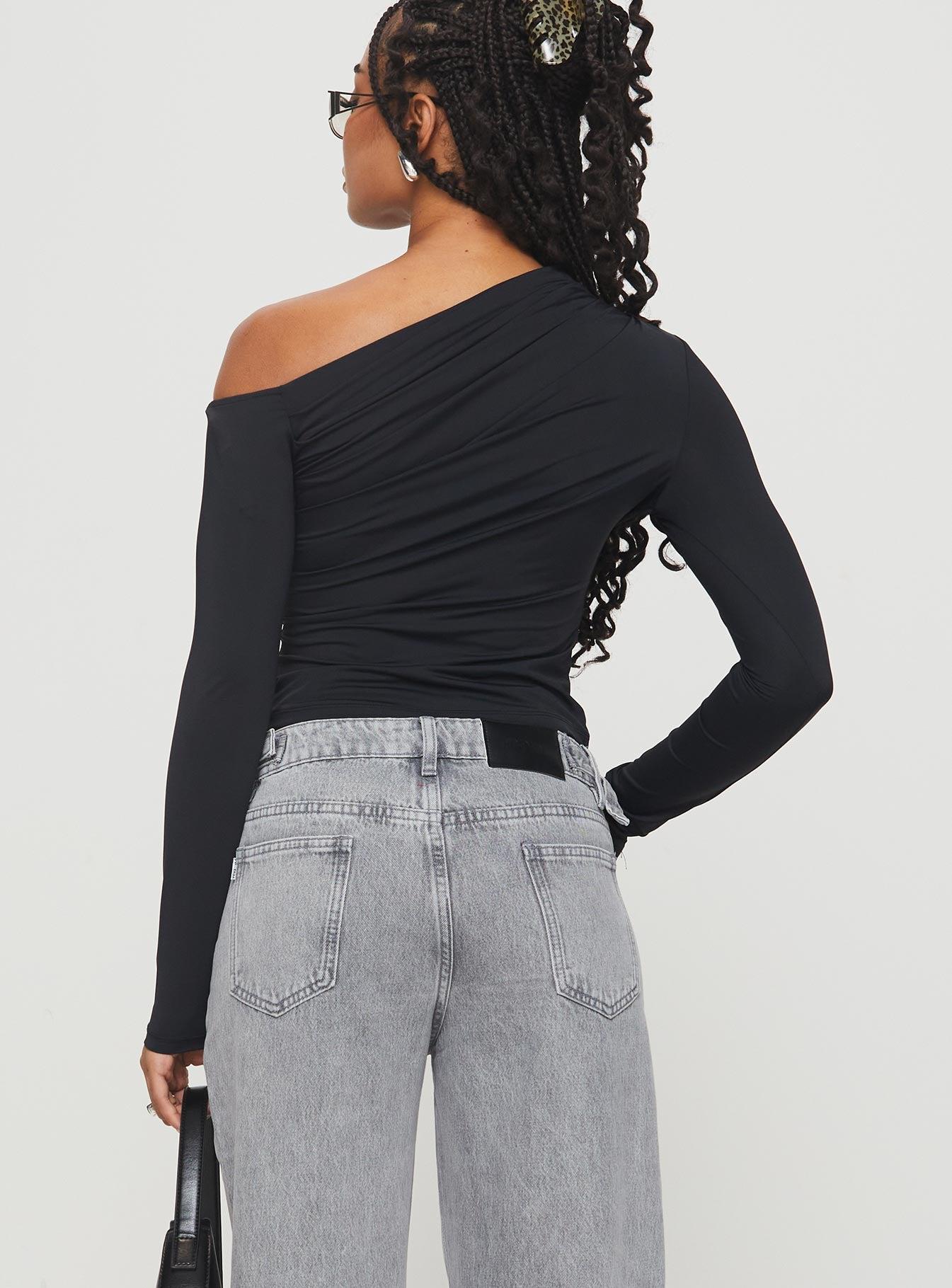 Lasharie Long Sleeve Top Black Product Image
