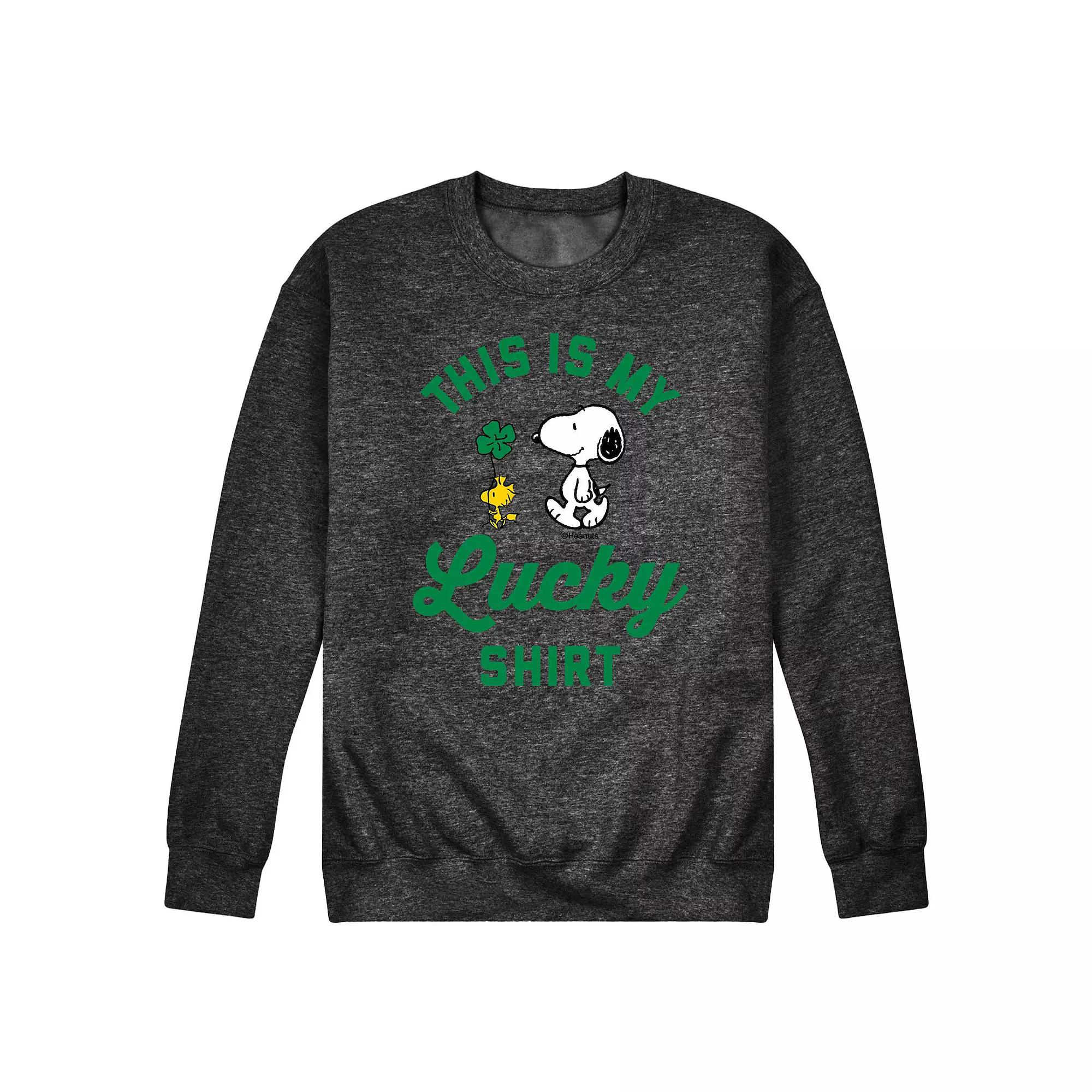Men's Peanuts Lucky Shirt Fleece Sweatshirt,  Product Image