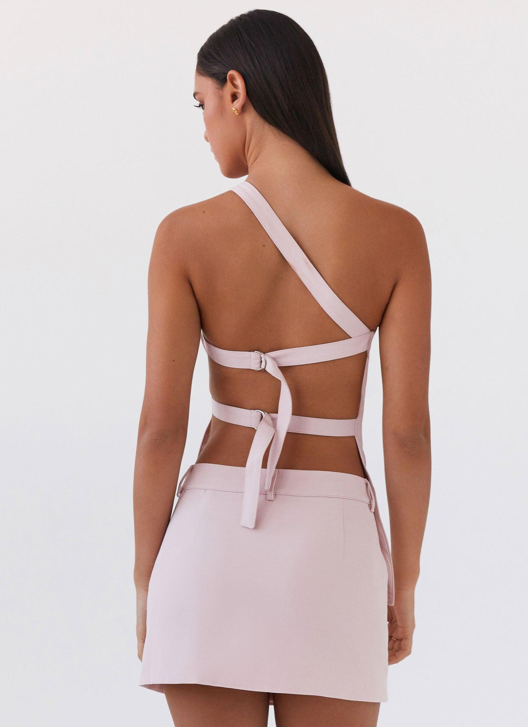 Zeina One Shoulder Top - Pink Product Image