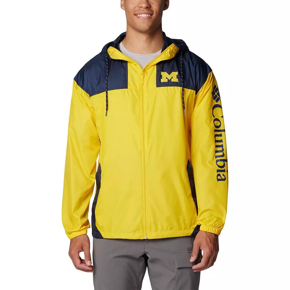 Men's Columbia Maize Michigan Wolverines Flash Challenger II Omni-Shade Full-Zip Hoodie Windbreaker Jacket,  Product Image