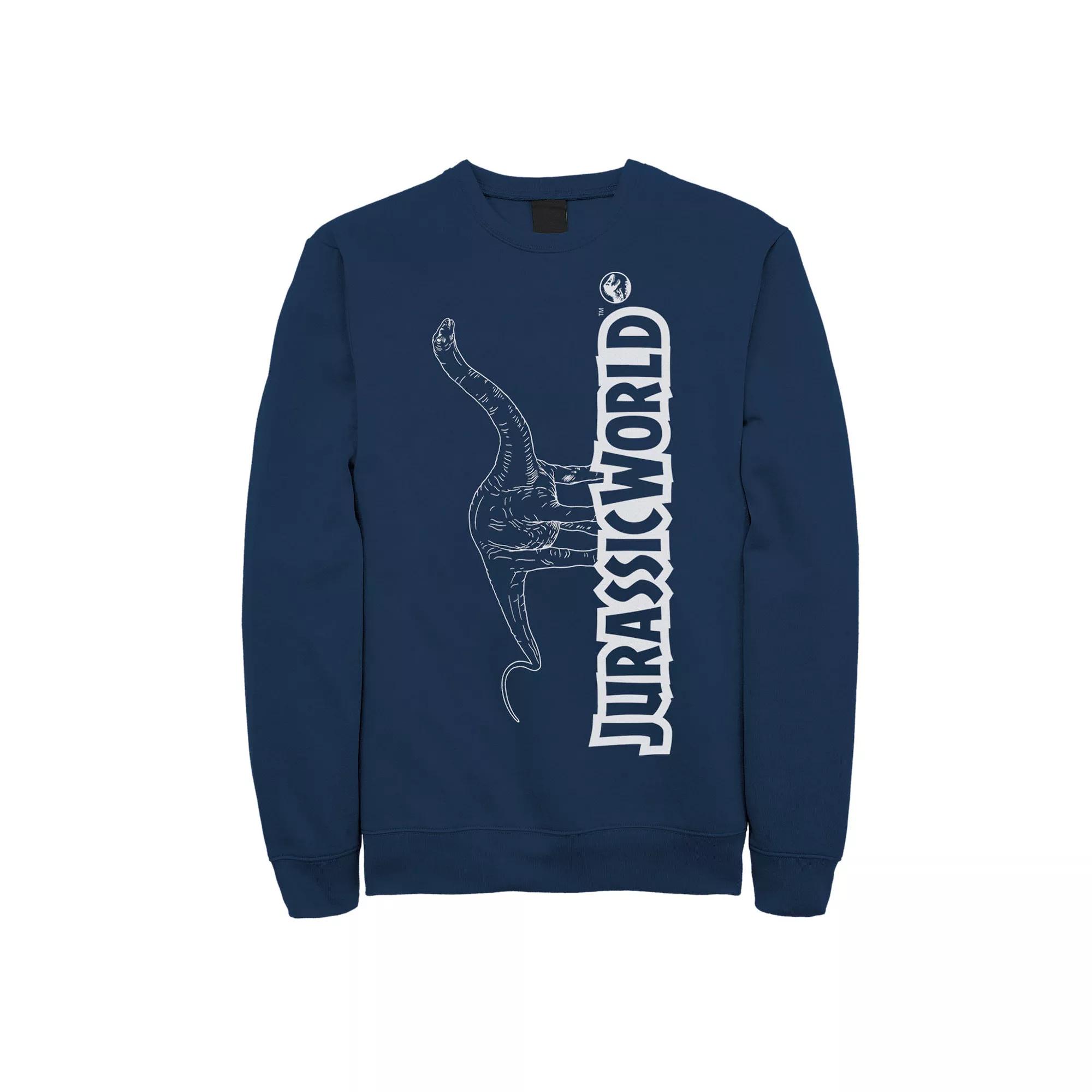 Men's Jurassic World Longneck Dinosaur Title Logo Outline Sweatshirt,  Product Image
