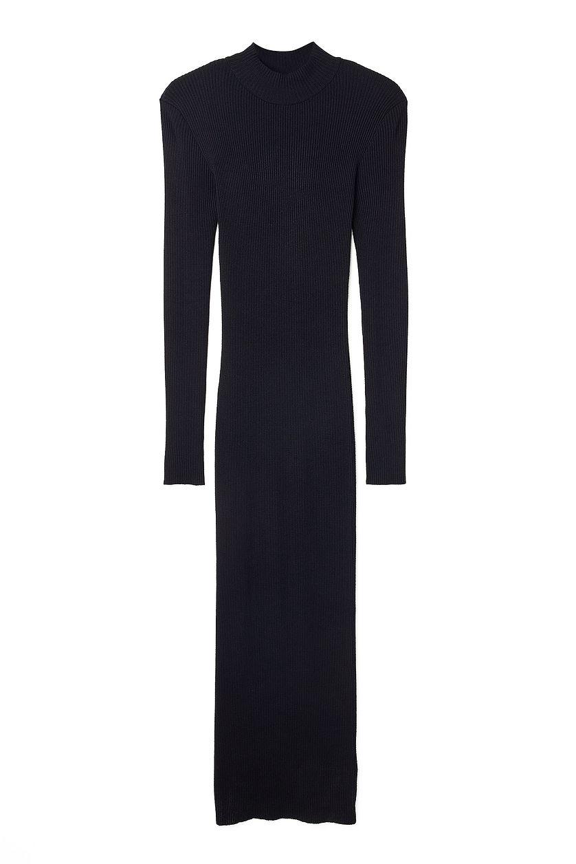 Knitted Shoulder Pads Maxi Dress Product Image