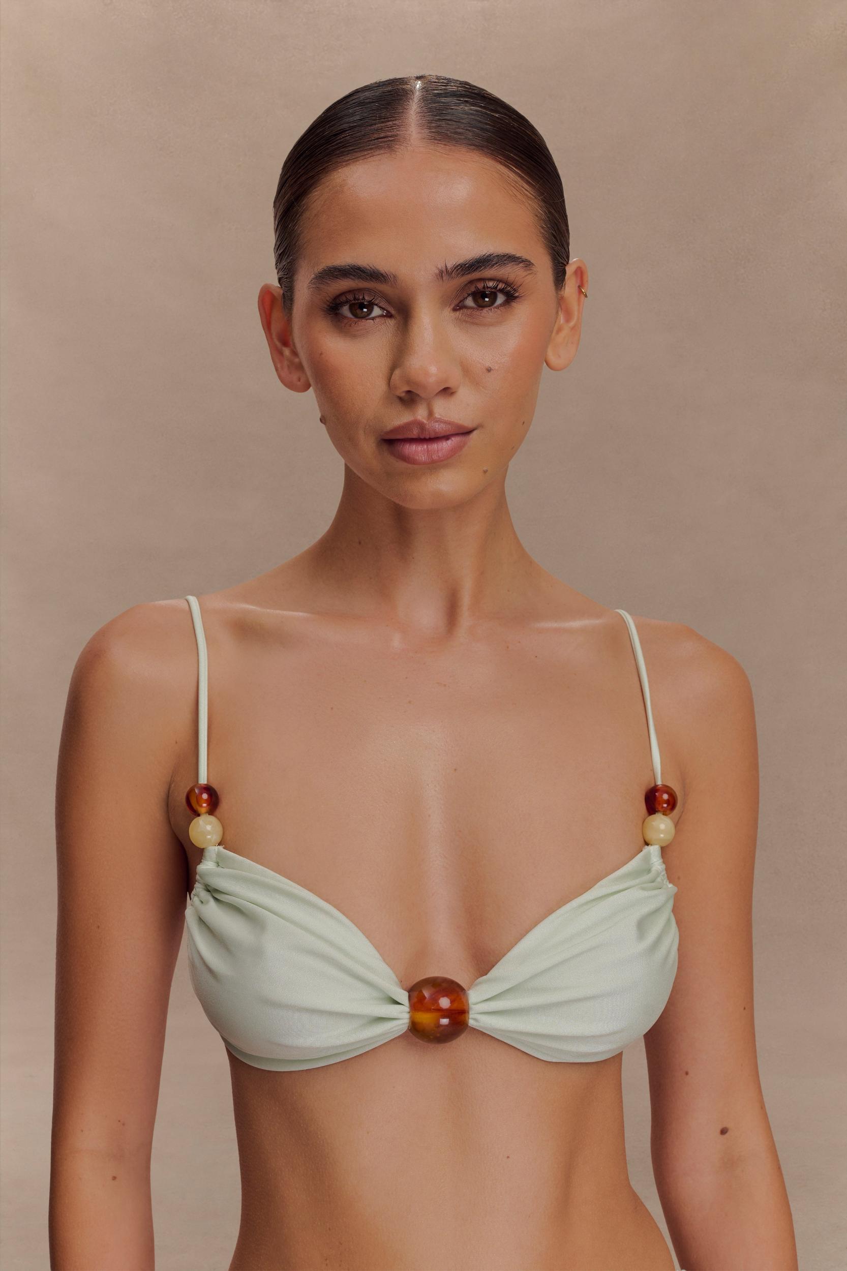 Memphis Beaded Bikini Top - Mint Product Image