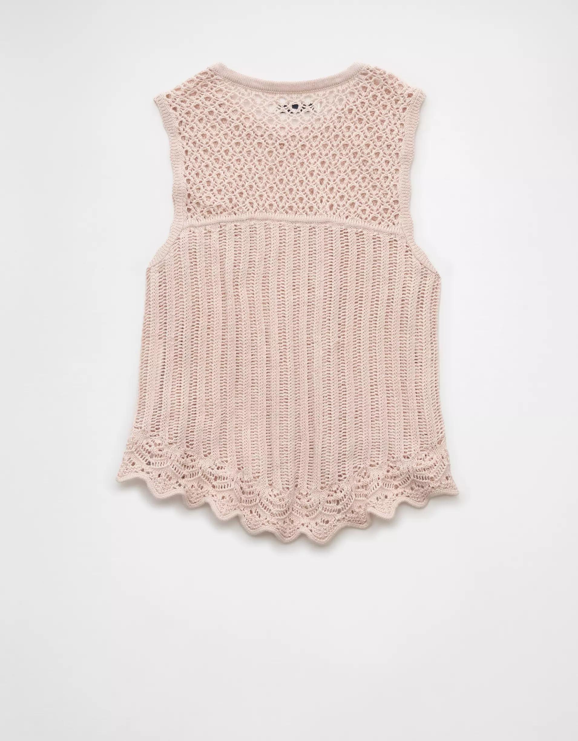 AE Mixed Stitch Sweater Tank Top Product Image
