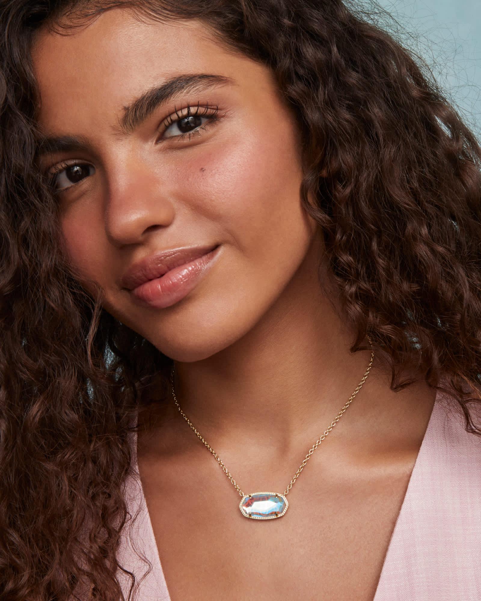 Elisa Gold Statement Short Pendant Necklace Product Image