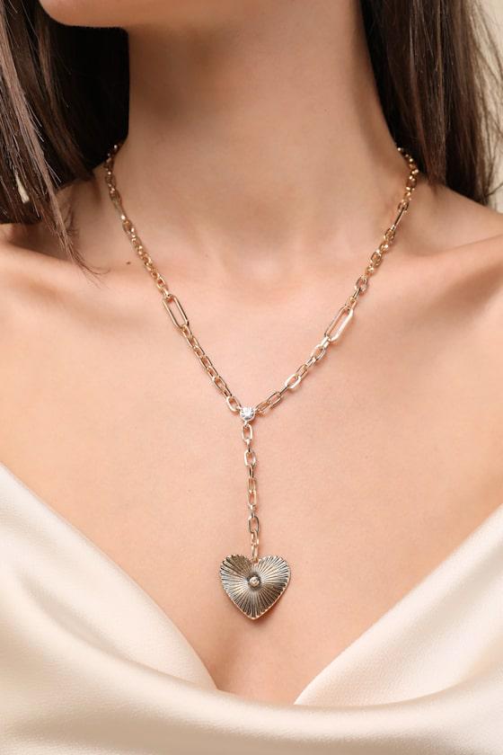 Glowing Affection Gold Heart Necklace Product Image