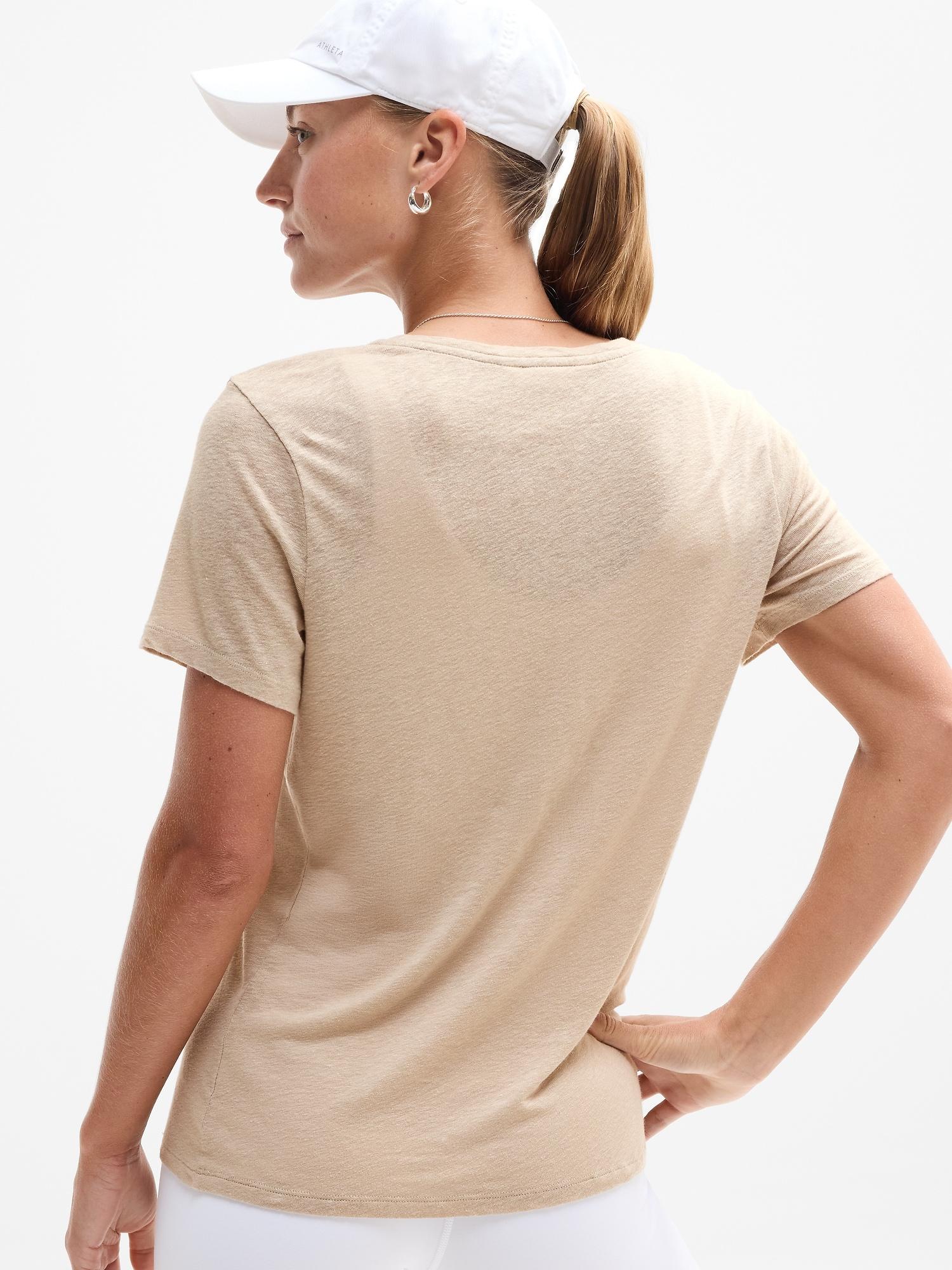 Getaway Linen Blend V-Neck Tee Product Image