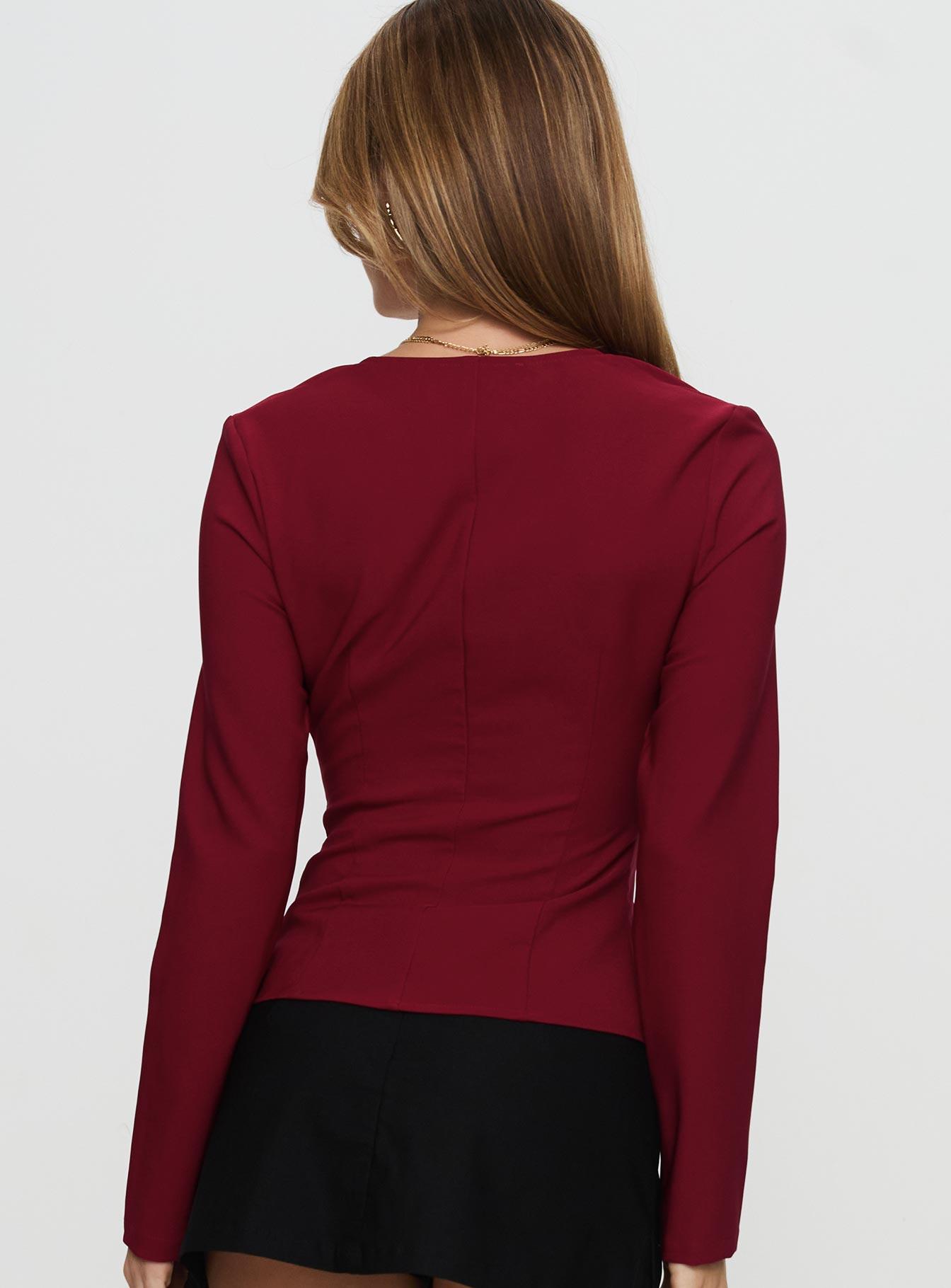 Gaskin Long Sleeve Top Burgundy Product Image