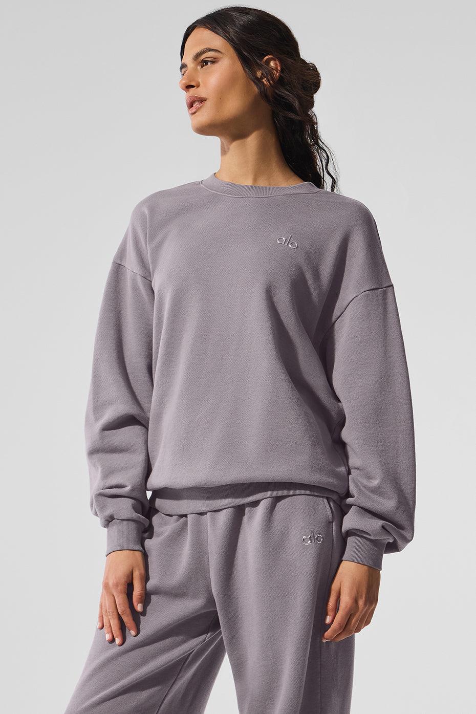 Washed Accolade Crew Neck Pullover - Cool Grey Wash Female Product Image