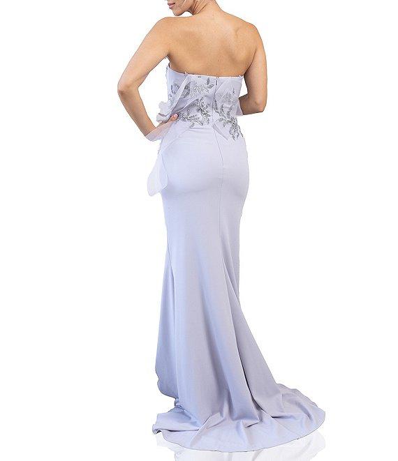 Terani Couture Strapless Sleeveless Beaded Bodice Mermaid Gown Product Image