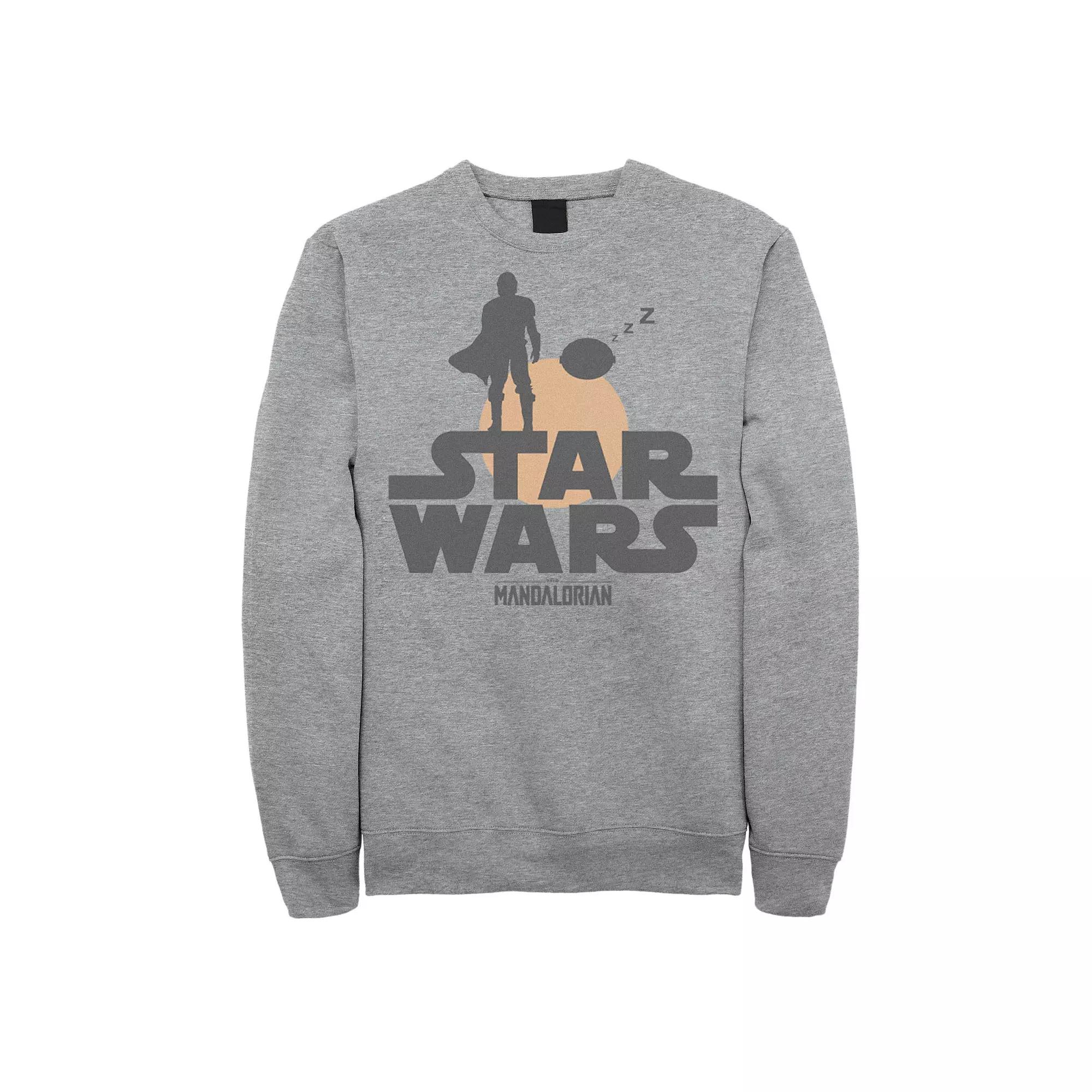 Men's Star Wars The Mandalorian The Child Sunset Silhouette Logo Sweatshirt,  Product Image