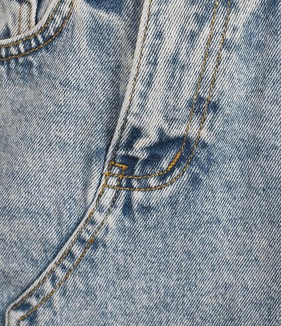 Signature 8 High-Low Fringed Distressed Denim Skirt Product Image