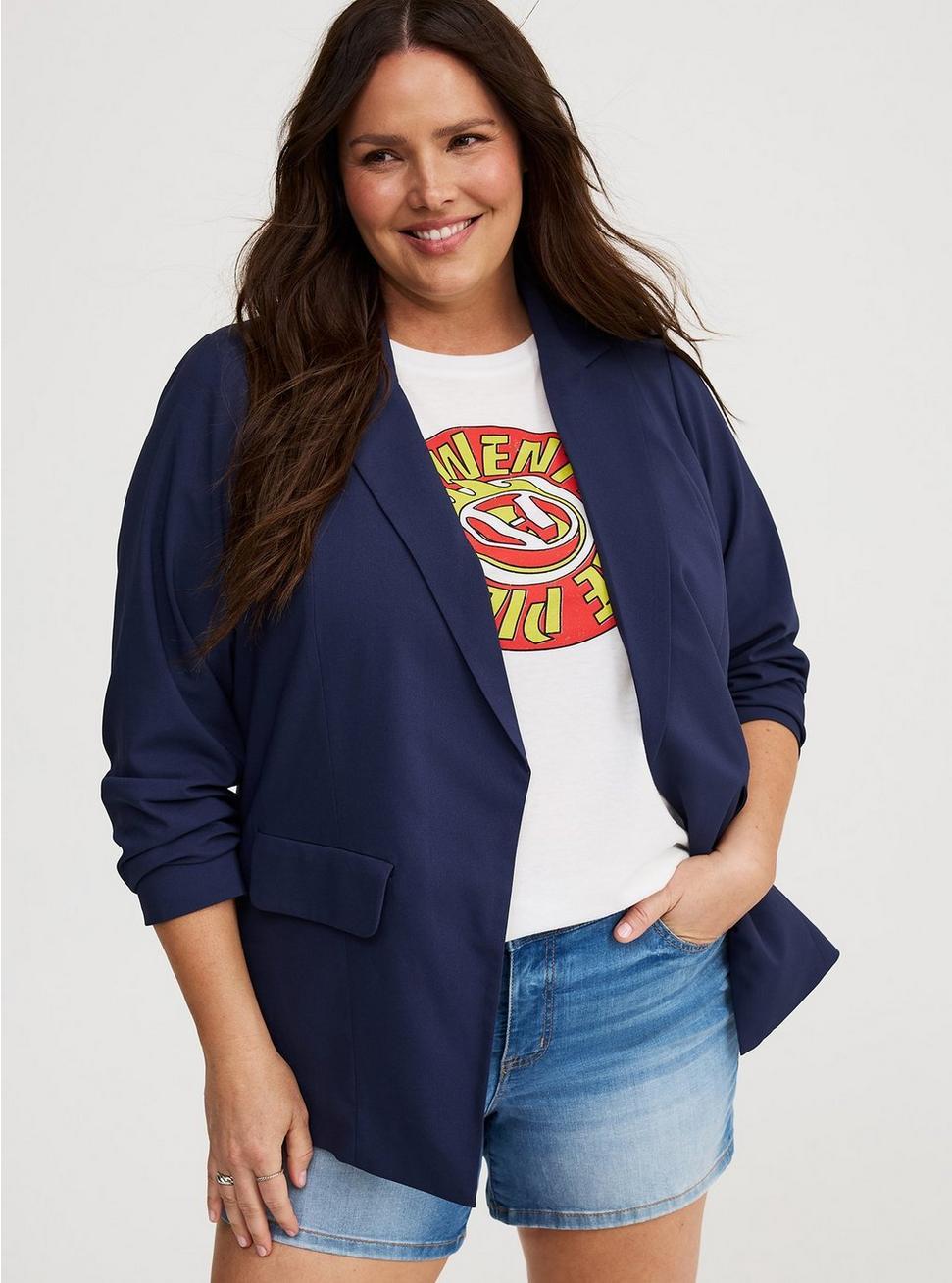 Studio Crepe Notch-Collar Blazer Product Image