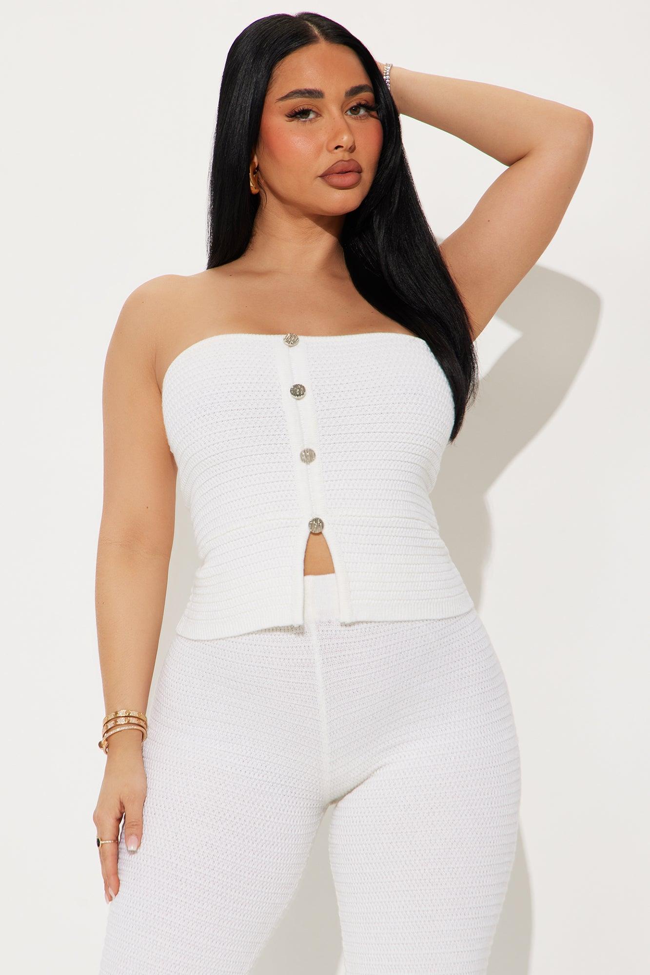 Sandy Walk Crochet Pant Set - White Product Image