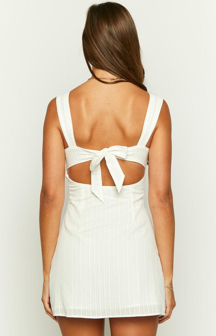 Taylor White Tie Back Mini Dress Girls Product Image
