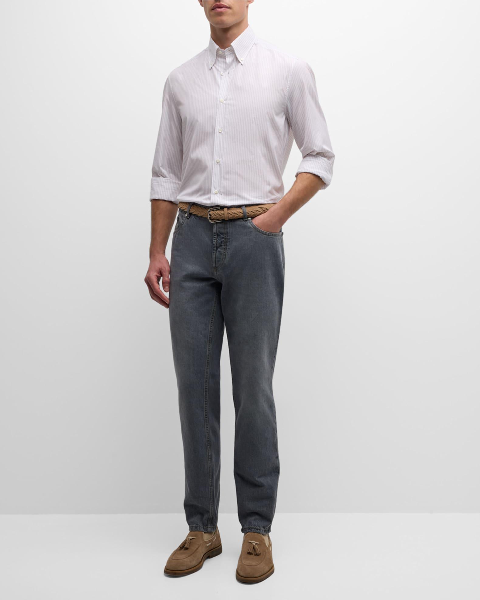 Men's Micro-Bacchetta Stripe Cotton Sport Shirt Product Image