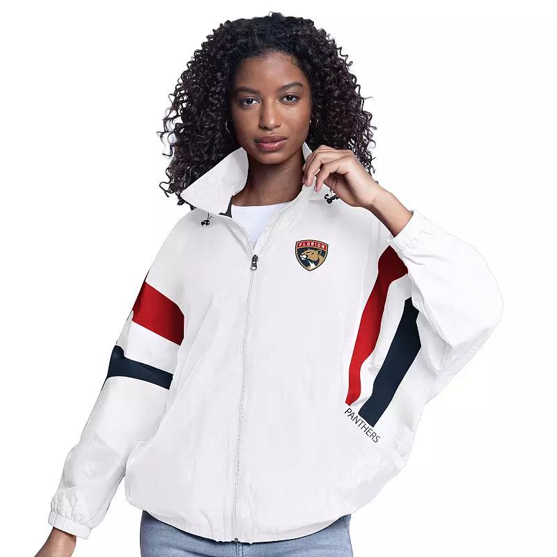 Womens G-III Sports by Carl Banks Detroit Red Wings Game News Oversized Full-Zip Hoodie Jacket Product Image