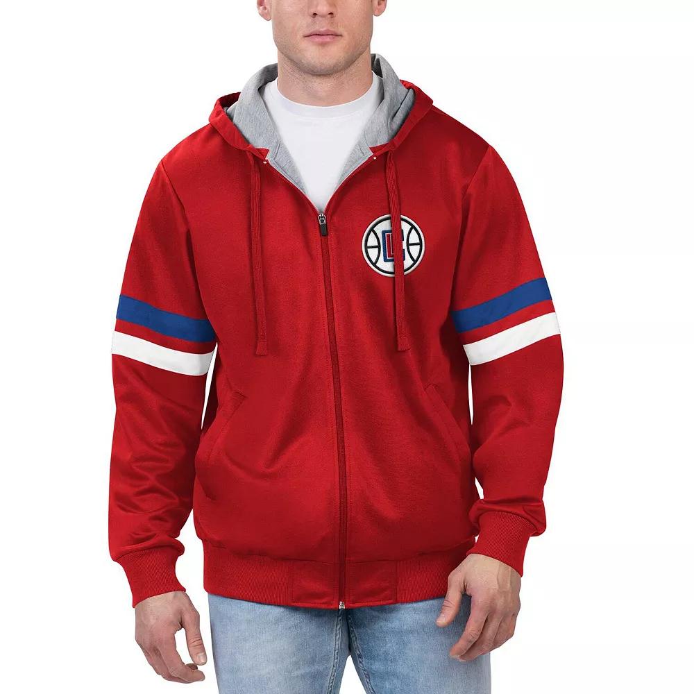 Men's G-III Sports by Carl Banks Red LA Clippers Contender Full-Zip Hoodie Jacket,  Product Image