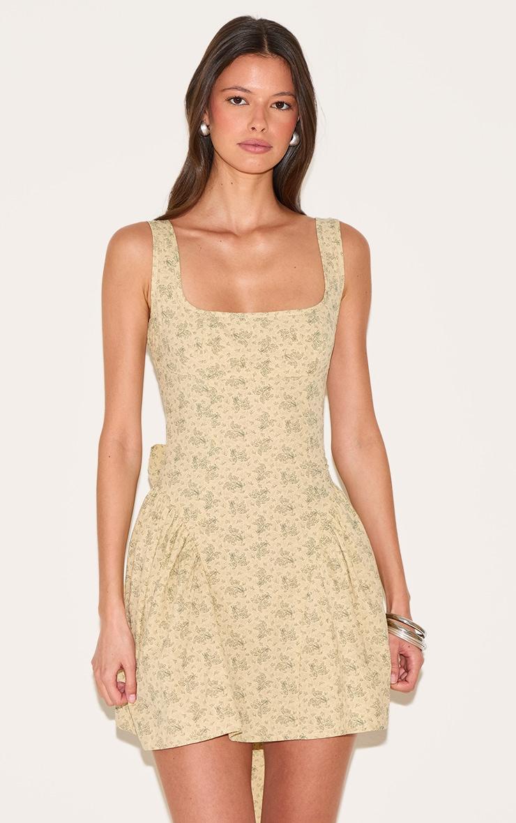 Stone Bow Back Detail Skater Dress Product Image