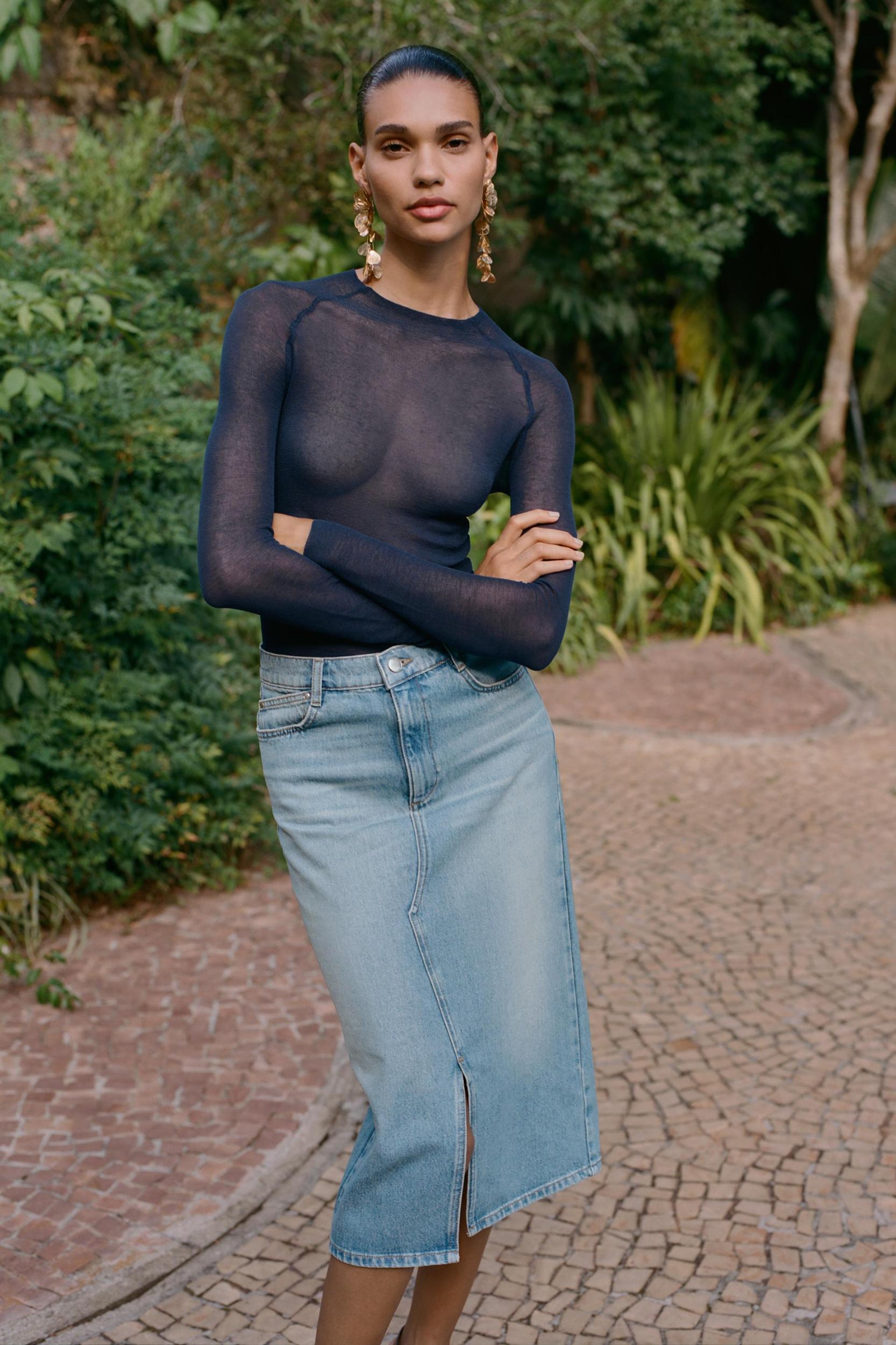 Z1975 DENIM MIDI SKIRT Product Image