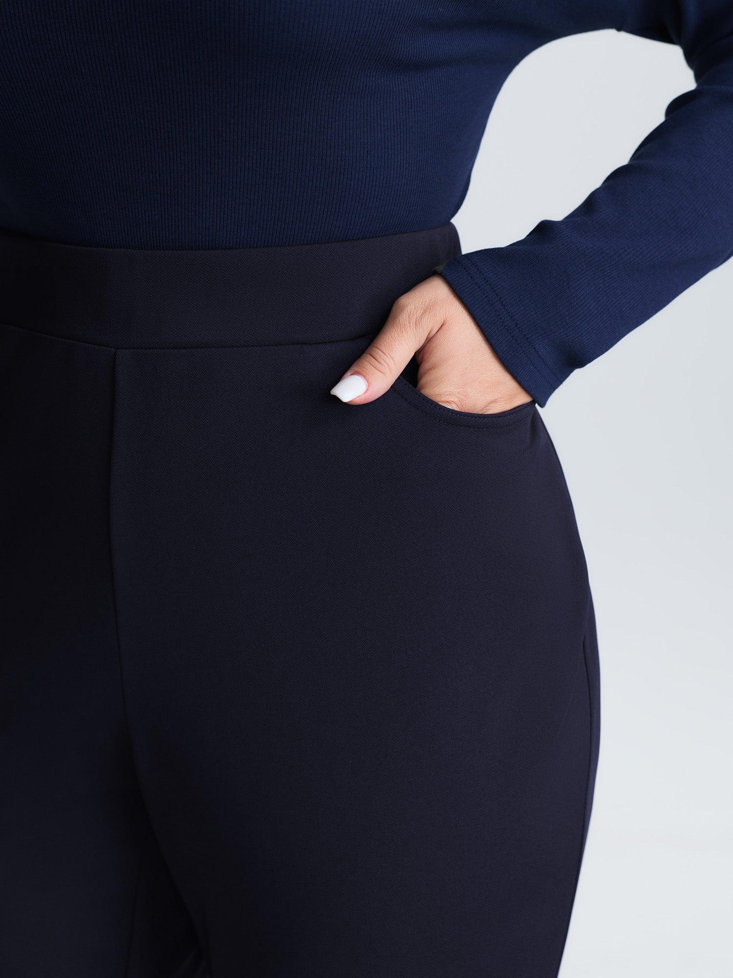 Ruffled Flared Hem Plain Pants Female Product Image