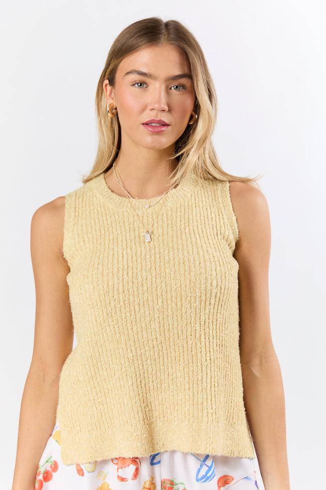 Best Day Ever Yellow High Neck Sweater Tank SALE Product Image