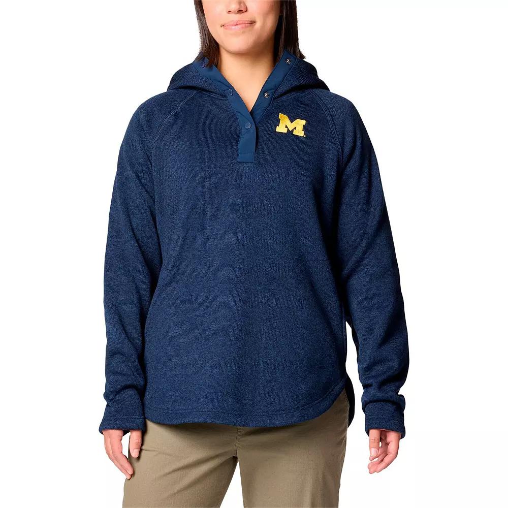 Women's Columbia Navy Michigan Wolverines Sweater Weather Fleece Lined Pullover Hoodie,  Product Image