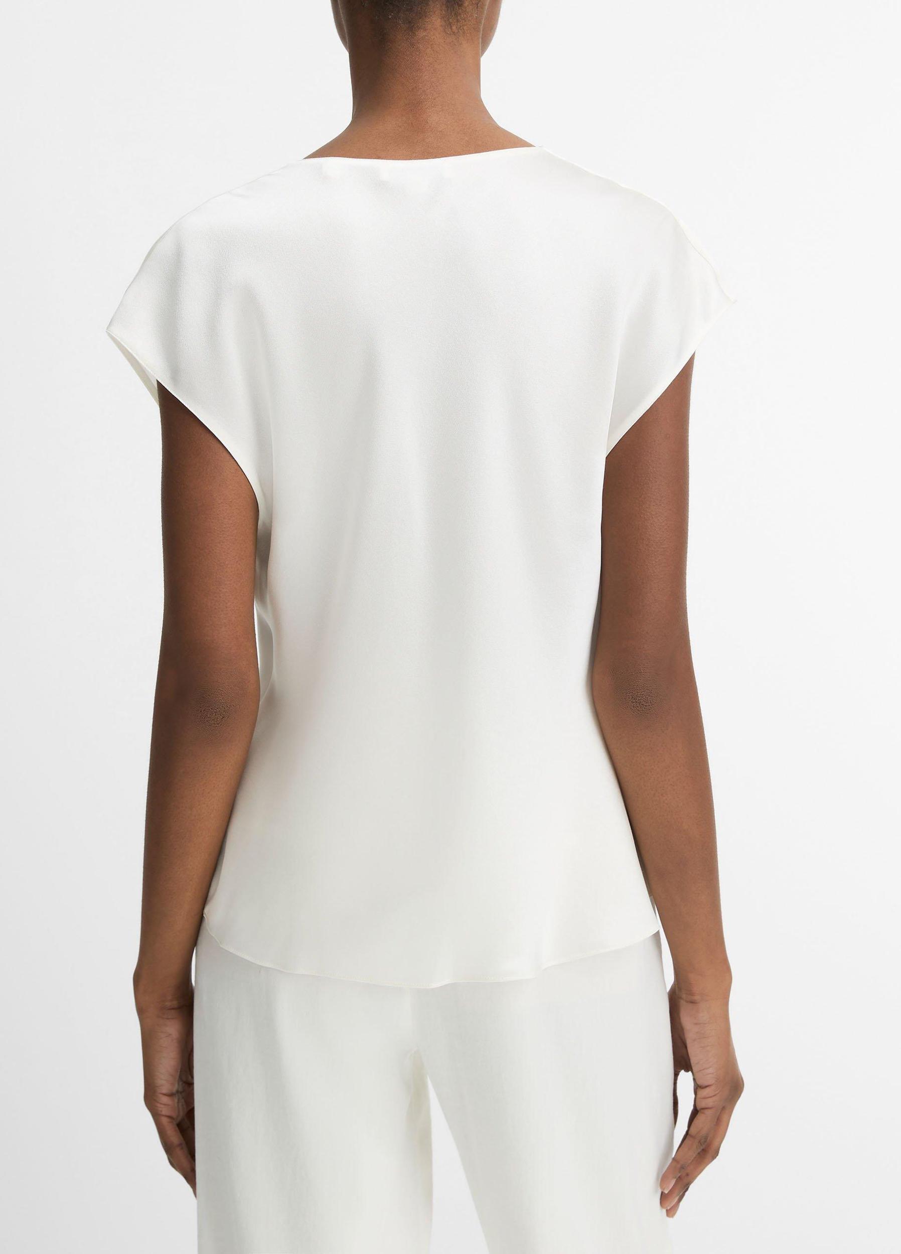 Silk Cowl-Neck Blouse Product Image