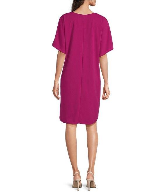 M Made in Italy Scoop Neck Elbow Sleeve Dress Product Image