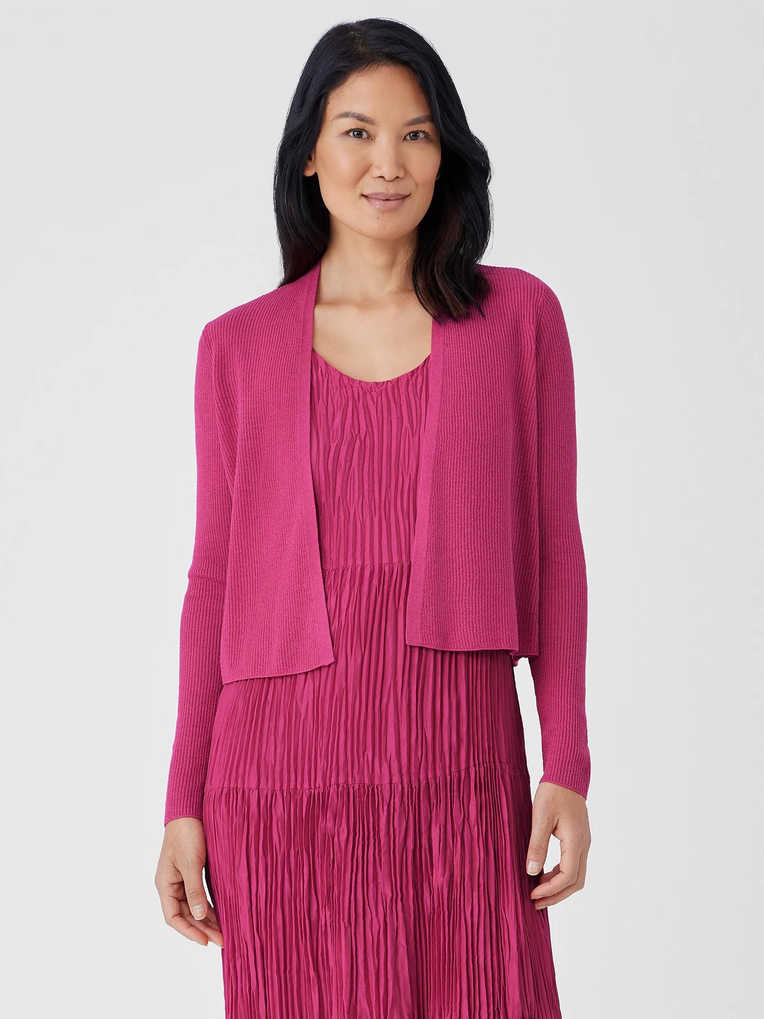 Organic Linen Cotton Airy Tuck Cropped Cardigan Product Image