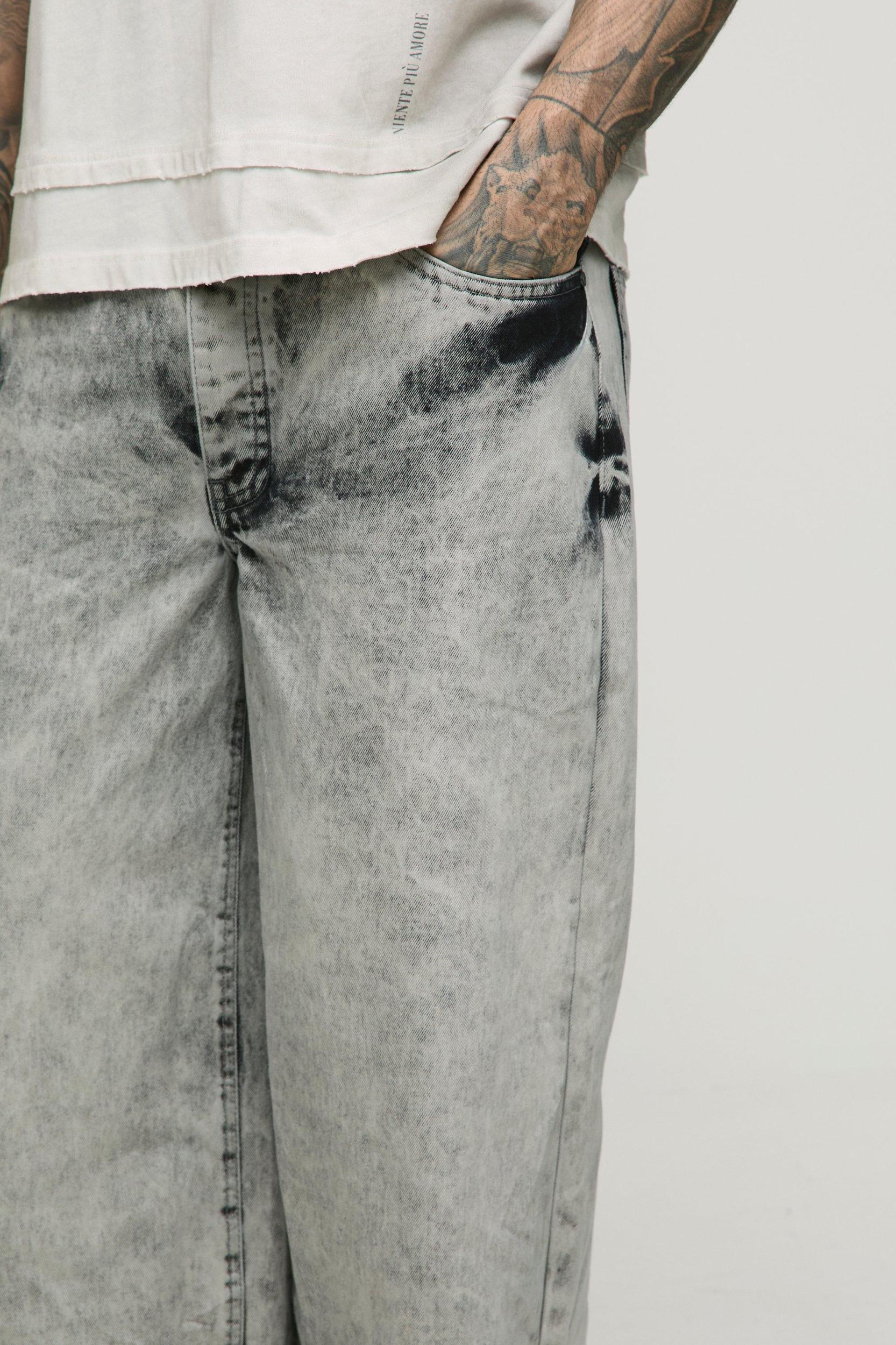 Tall Extreme Washed Baggy Fit Jeans | boohooMAN USA Product Image