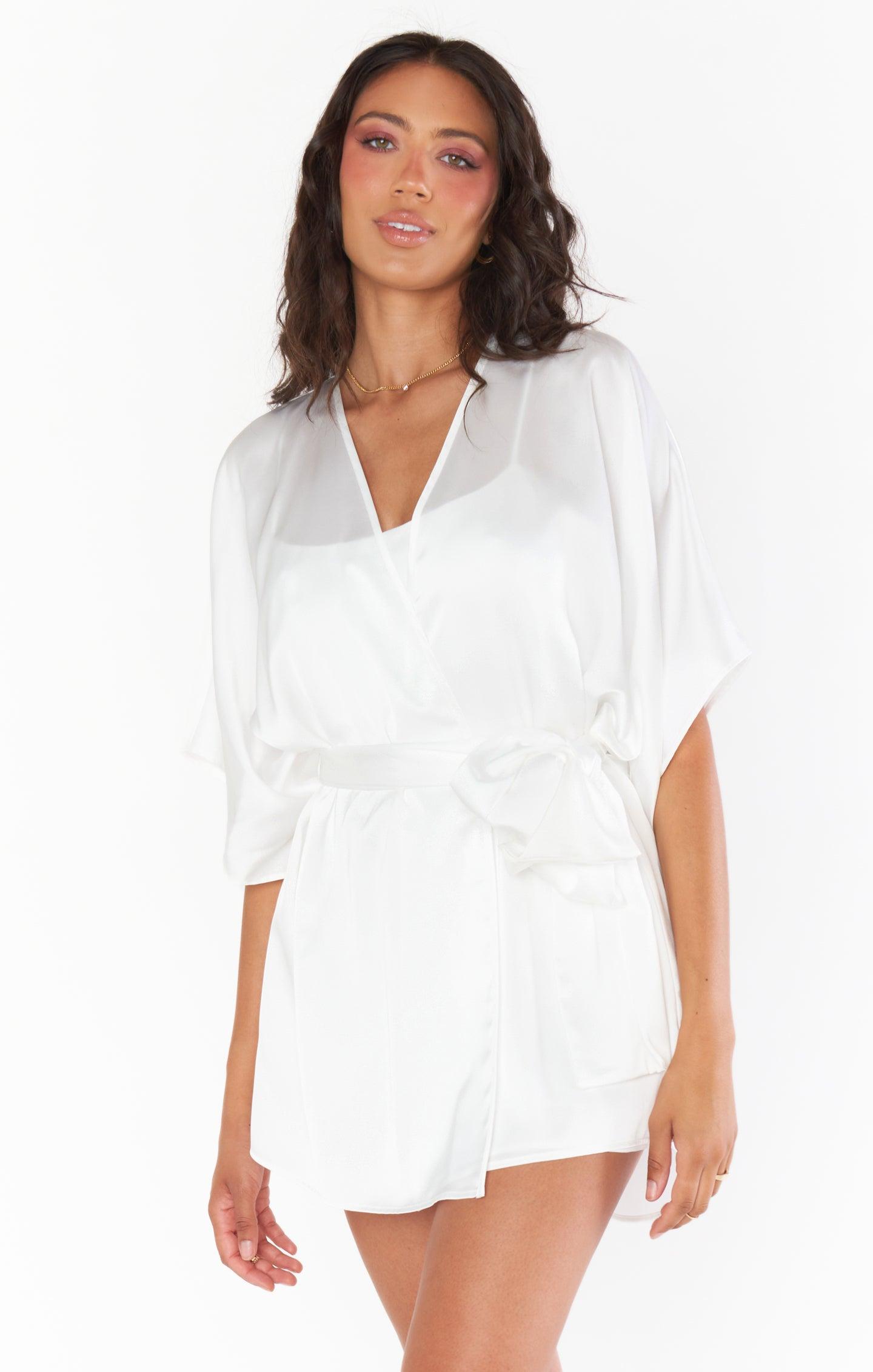 First Look Robe ~ Ivory Luxe Satin Product Image