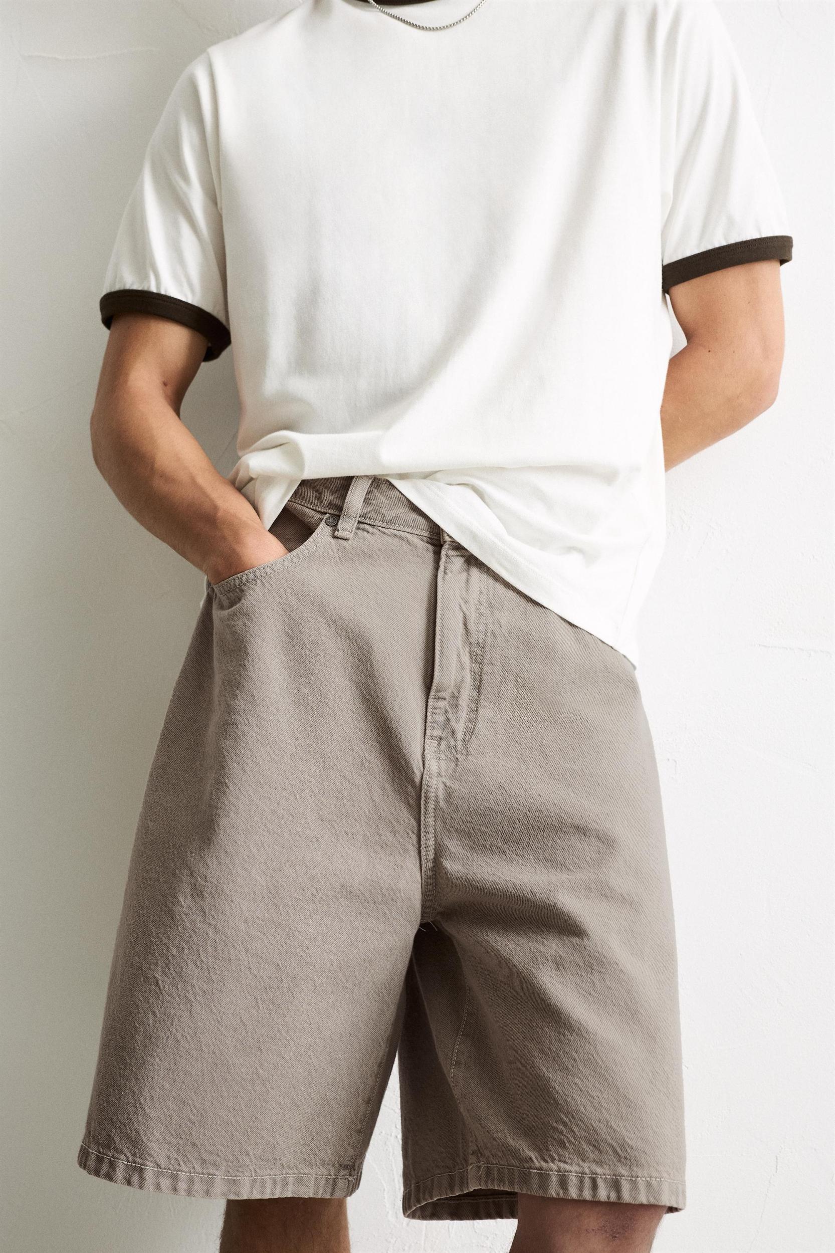 Baggy denim Bermuda shorts Product Image