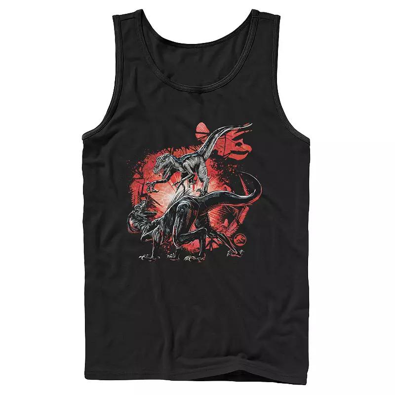 Men's Jurassic World Raptor Fight Portrait Tank Top,  Product Image
