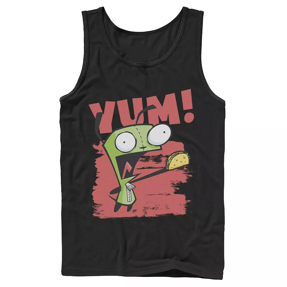 Men's Nickelodeon Invader Zim Gir Screaming Yum! Taco Portrait Graphic Graphic Tank Top,  Product Image