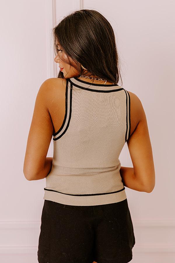 Social Hour Knit Top in Taupe Product Image