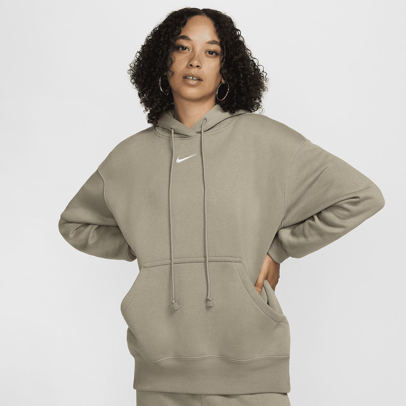 Nike Womens Nike Phoenix Fleece OS Pullover Hoodie - Womens Light Army/Sail Product Image
