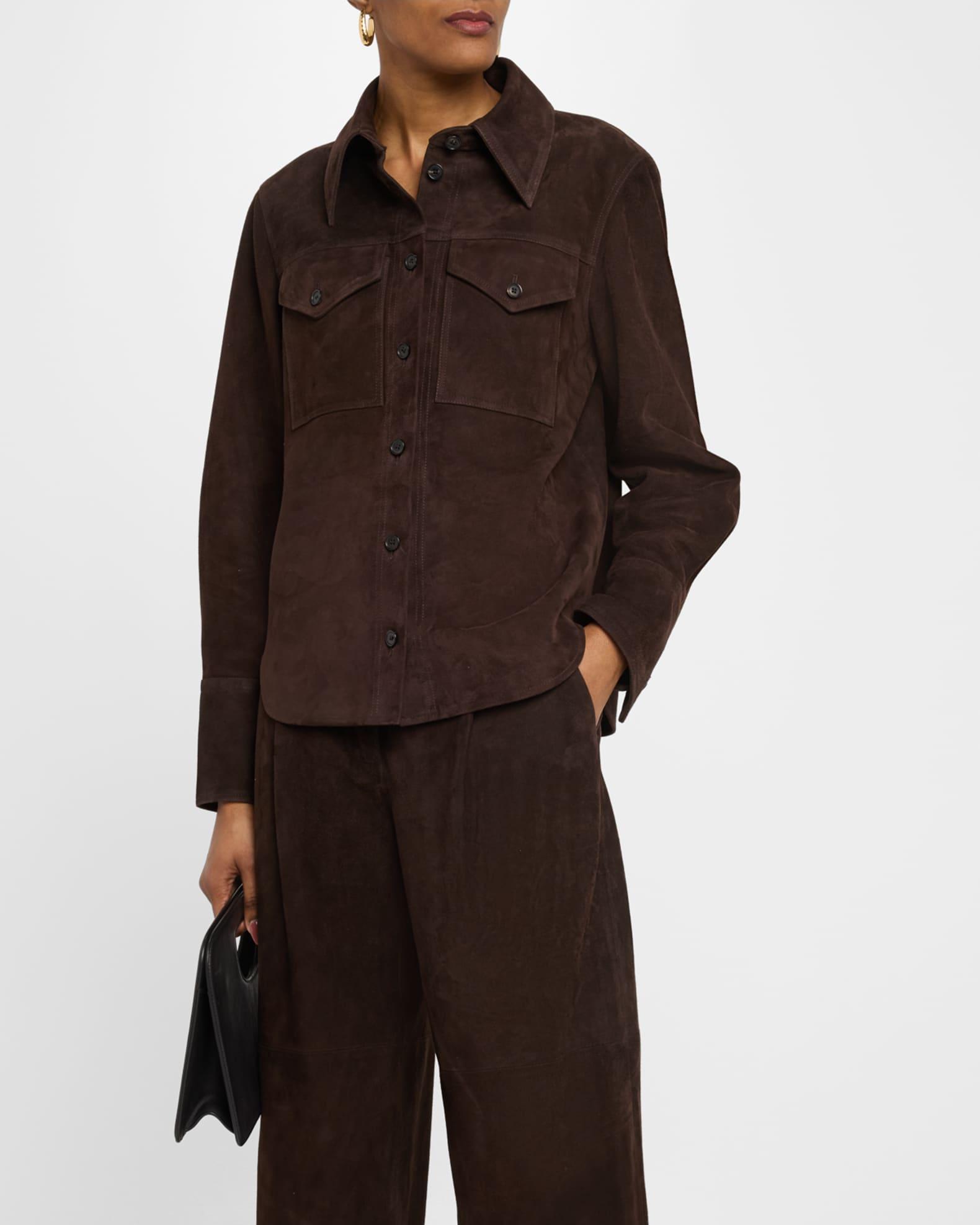 Suede Button-Front Shirt Product Image