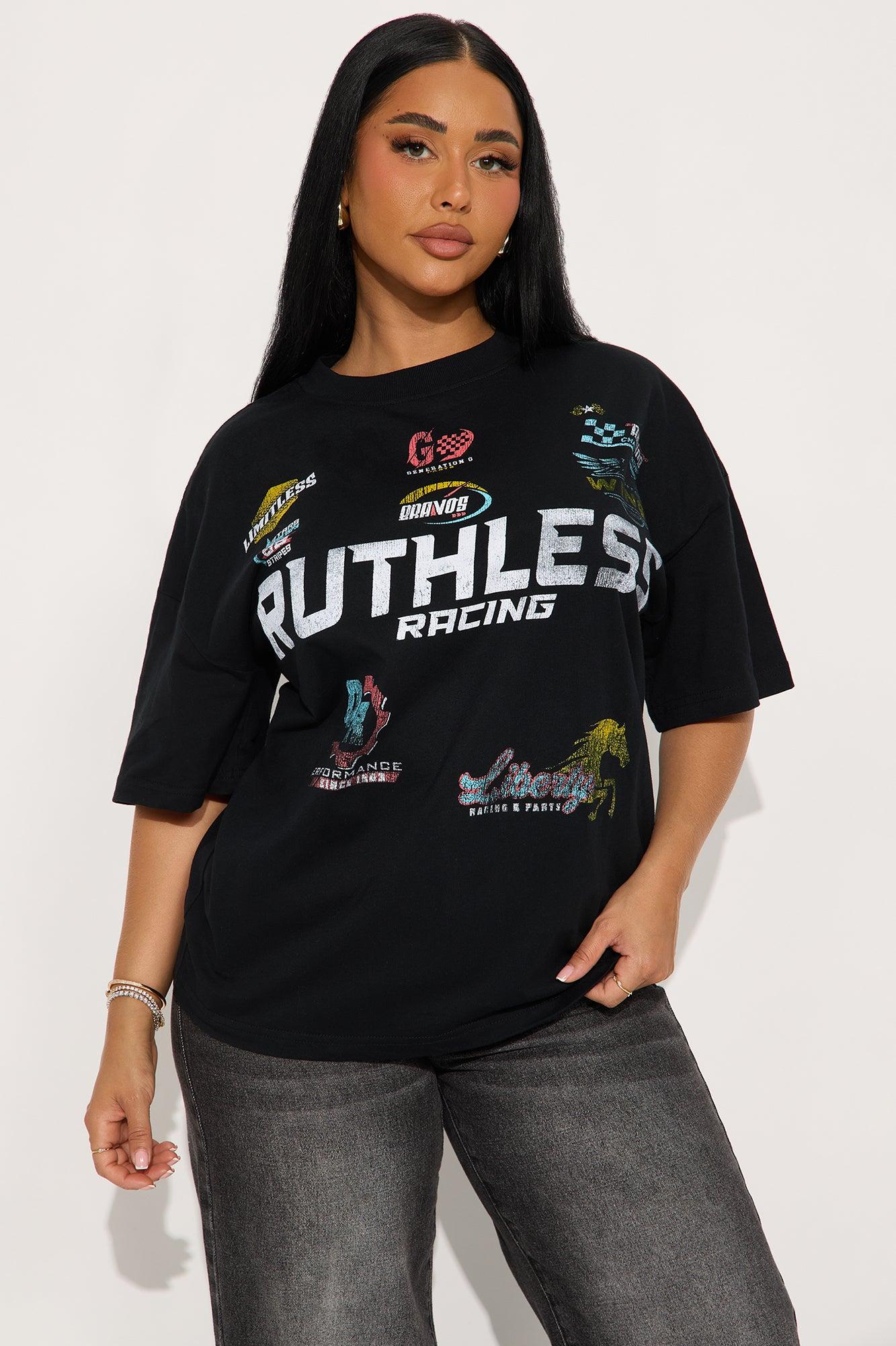 Ruthless Racing Washed Tee - Black Female Product Image