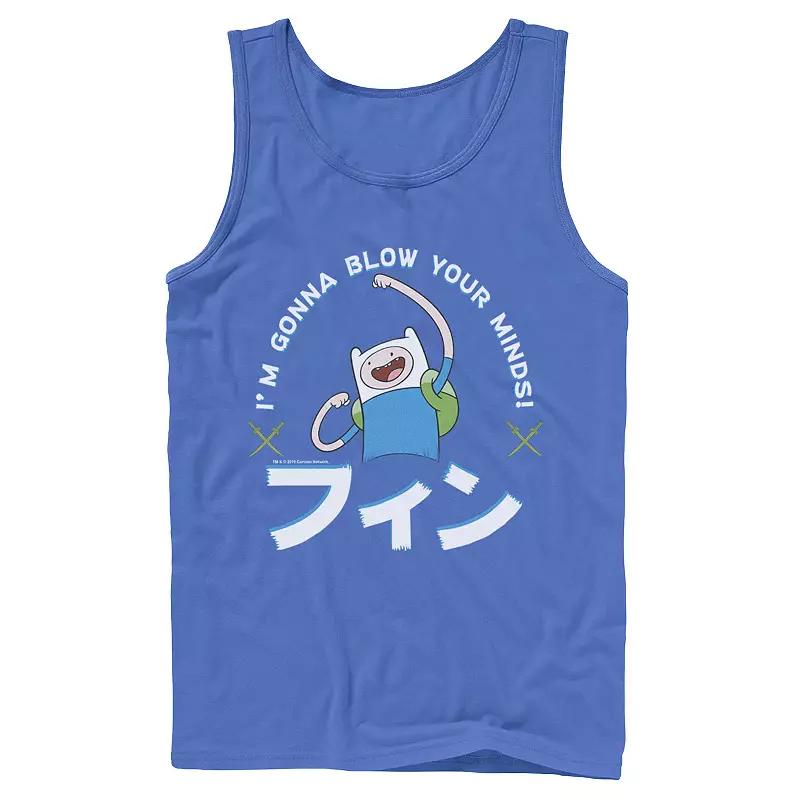 Men's Adventure Time Finn I'm Gonna Blow Your Minds Kanji Portrait Tank Top,  Product Image