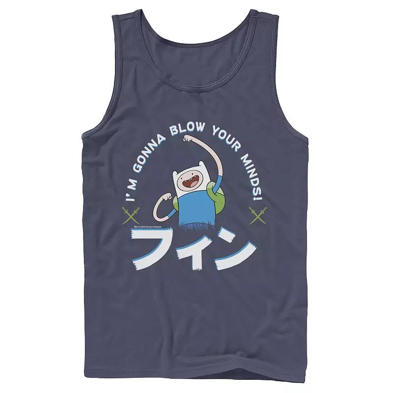 Men's Adventure Time Finn I'm Gonna Blow Your Minds Kanji Portrait Tank Top,  Product Image