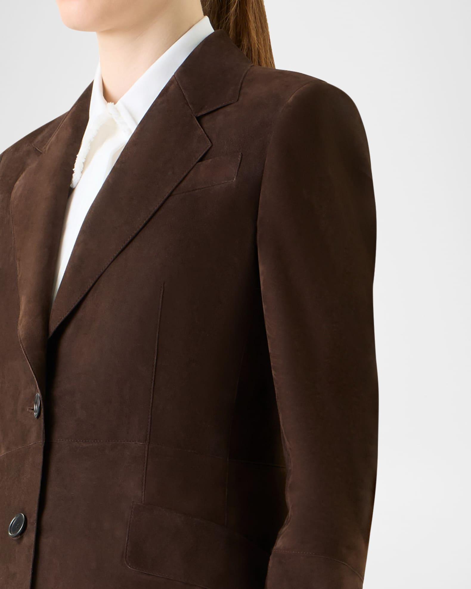 Nappa Suede Single-Breasted Blazer Jacket Product Image