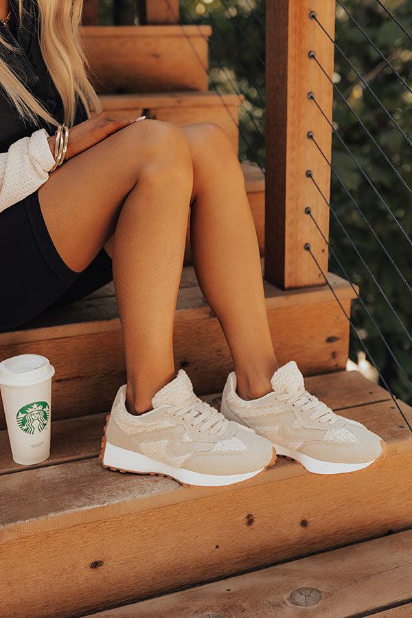 The Norah Sherpa Sneaker in Beige Product Image