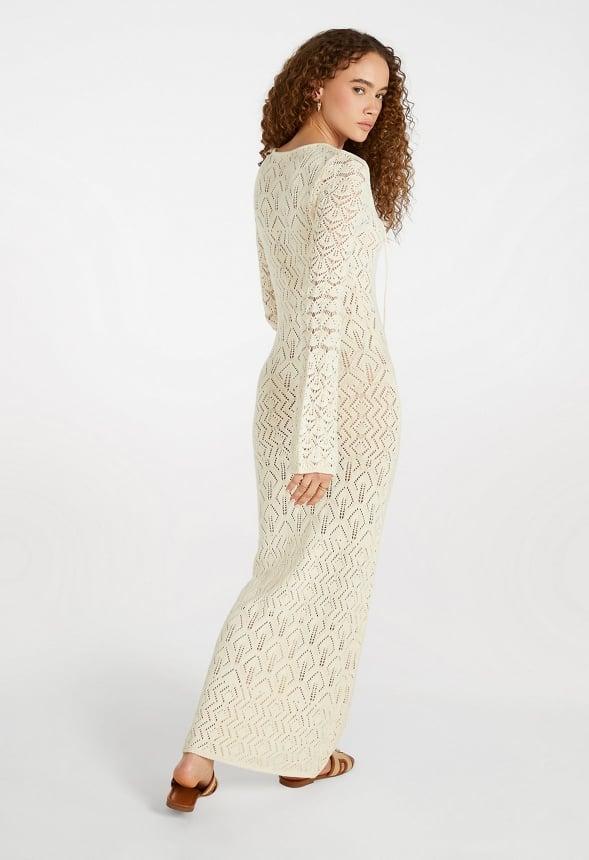 Lace-Up Crochet Dress Product Image