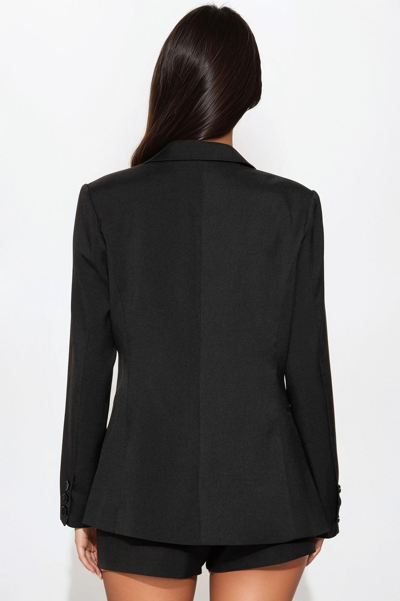 Love Affair Blazer Short Set - Black Product Image