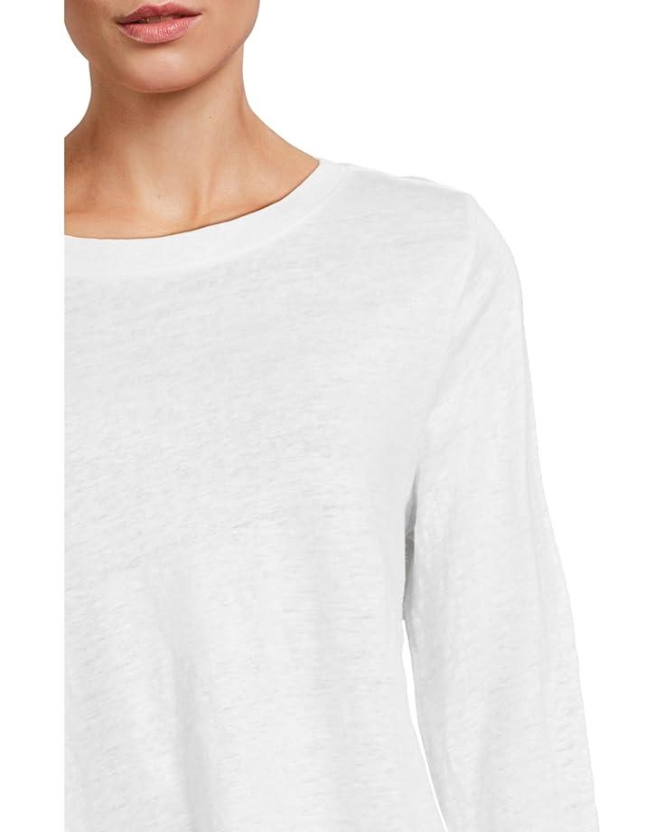 Sheer Knit Round Neck Slim Long Sleeve Tee Product Image